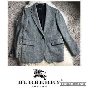 Burberry London Single-Breasted Tweed Blazer
